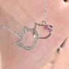 Lindo collar de Hello Kitty, anillo de gato KT dulce para mujer, traje de estudiante simple a juego de moda