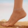 Cadena de pie de estilo vacacional de playa oceánica europea y americana, nueva joyería de pie de metal multicapa de verano, estilo bohemio