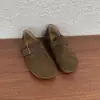 Zapatos Birkenstock de Cuero Genuino con Suela Gruesa, Zapatos para Mujer, Nuevos Mocasines Slip-On Otoño e Invierno 2025, Zapatos Birkenstock Versátiles