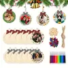 Juego de 12 Piezas de Decoraciones de Marcos de Fotos Navideños de Madera, Adornos Colgantes de Madera DIY, Adornos Colgantes de Marcos de Fotos para Decoración del Árbol de Navidad