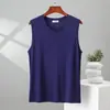 Chaleco de Modal para Hombre Verano Sin Mangas Hombro Ancho Talla Grande Camiseta Interior Blanca Delgada Camiseta Interior