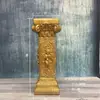 Casamento Coluna Romana Dourada Vaso de Flores Prateleira Guia de Estrada Listrado Europeu Troféu Fibra de Vidro Adereços de Casamento