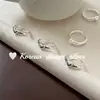 Anillo de Corazón Pequeño Convexo Simple de Plata de Ley S925 Estilo Ins de Dongdaemun, Corea del Sur, Fresco y Versátil, Estilo Lindo