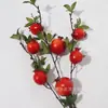 7 frutas artificiales de granada y caqui, fruta artificial navideña, fruta dorada, cubo de regalo de Nochevieja y Navidad, materiales para cubo de la fortuna