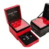 Caja de Regalo de Flores Eternas de Doble Capa Caja de Joyería Almohadilla Interior Universal para Collares y Anillos Día de San Valentín Venta al por Mayor Transfronteriza
