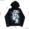 Sudadera con capucha casual estampada transfronteriza europea y americana, jersey de manga larga, chaqueta retro, ropa de calle, moderna, Y2K