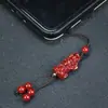 Cadena para teléfono móvil de cinabrio, arena de cristal, llavero con bronceado, corazón, sutra, colgante para bolso, llavero, colgante de la verdad de seis palabras, venta al por mayor