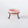 Comedero Cerámico Transfronterizo para Gato con Base Alta de Hierro para Prevenir Volcaduras, Comedero Integrado para Mascotas para Agua y Comida, Suministros para Mascotas