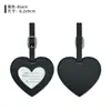 Etiqueta de equipaje con forma de corazón de cuero PU colorido en stock transfronterizo, etiqueta de equipaje simple anti-pérdida, etiqueta de facturación