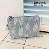 Bonita bolsa de cosméticos, nueva bolsa de cosméticos estilo coreano con lazo de encaje, monedero de gran capacidad, bolso de mano, bolso de almacenamiento para mujer.