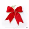 Nuevos adornos de lazo de Navidad con borde dorado 2026, anillo de flor de corona de árbol de Navidad DIY, decoraciones de lazo festivas