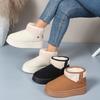 Novas Botas de Neve Quentes e Grossas com Solado Grosso, Tamanho Grande, de Pelúcia, para Mulheres, com Rebites Transfronteiriços, Calçados Curtos de Algodão Espessados, de Calçar, com Bloqueio de Cor