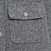 Abrigo Elegante de Moda para Mujer Estilo Europeo y Americano Transfronterizo 2026 con Botones Dorados y Ribete de Cuero con Cuentas 3046827