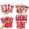 Horquilla Roja Infantil para Festival de Primavera, Pin de Tela Roja con Puntos Blancos Lindo para Niña con Lazo, Horquilla con Ambiente de Año Nuevo