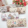 Estuche de Lápices de Dibujos Animados Lindo Bolsa de Papelería con Cremallera Plana de PU Bolsa de Papelería Portátil para Estudiantes Caja de Lápices