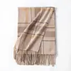 Bufanda de Cuadros Estilo Británico para Mujer, Bufanda Atmosférica Nueva para Otoño e Invierno, Gruesa y Versátil, Bufanda Cálida para el Cuello
