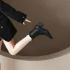 Primer Encuentro Temporada Retro Francés Botines de Tacón Grueso para Mujer 2026 Invierno Nuevos Botas Elegantes Versátiles Adelgazantes de Punta Cuadrada