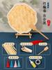 Pacote de material para leque de bambu DIY leque artesanal não patrimonial grupo de leques cultura do leque estilo chinês tecelagem infantil leque de PU Festival do Barco-Dragão