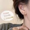Pendientes de Plata S925 para Mujer, Pendientes de Bola Redonda con Cuentas de Plata, Pendientes Sencillos, Pendientes para Cartílago, Cuidado de Perforaciones, Sensación de Lujo de Alta Gama