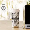 Nova Caneca Térmica Lírio-do-Vale Aço Inoxidável 316 Caneca de Café com Aparência Premium para Meninas Grande Capacidade com Canudo Caneca de Presente