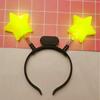 Accesorios de actuación para la temporada de graduación, tocado luminoso decorativo, estrella amarilla de cinco puntas, diadema de resorte, diadema de estrella, pasador de pelo con flash