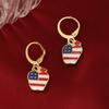 Día de la Independencia Americana Bandera de EE. UU. Helado Estrella Bandera de Manzana Aretes Joyería Transfronteriza Europea y Americana Juego de Cinco Piezas