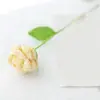 Ramo del Día de San Valentín Chino, regalo de cumpleaños, flor artificial individual degradada, rosa tejida a crochet hecha a mano, tejido creativo con hilo