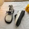 Mocasines de Piel para Mujer Estilo Británico 2025 Nueva Primavera Versátiles Plataforma Suela Gruesa Estudiante Japonés Con Cordones Retro Zapatos de Vestir