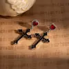 Pendientes de Aro Cruzados de Diamante Amor Transfronterizos Moda de Alto Gusto Joker Dulce Fresco Chica Picante Joyería para Orejas Pendientes de Viento Oscuro