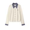 Celebridad de Internet Estilo Fragante Rayado Elegante Lel Cuadros Costura Falso Dos Piezas Tejido Estilo Coreano Otoño Casual Holgado Cárdigan