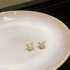 Brincos de pino de planeta de zircão de pérola retrô francesa brincos de pino de design simples femininos estilo doce joias de orelha requintadas