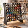 Caixa de Armazenamento de Pigmentos de Madeira Rack Organizador de Tintas para Artesanato Prateleira de Armazenamento para Tubos de Tinta a Óleo e Tintas Aquarela com Divisórias