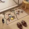 Alfombra de Piso de Barro de Diatomeas Dibujo Animado de Capibara Alfombrilla para Pies Absorbente de Agua de Baño Capibara Lindo Forma Irregular Antideslizante Alfombra de Entrada