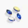Zircônia de olho de cavalo 5*10mm com garra e pino de strass cor sintética zircônia em formato de olho de cavalo brilho flash cristal branco Zircônio
