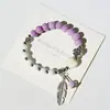 Pulsera de Cerámica Jingdezhen Nueva Pulsera de Cerámica Estilo Chino Joyería Hecha a Mano Cuerda Estilo Tíbet Puesto de Pulseras Jingdezhen