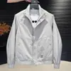 Chaqueta Exterior de Color Sólido Simple con Cuello Alto de Moda para Hombre Primavera Verano Nueva Moda Versátil Casual Ropa de Trabajo Top