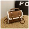 Vintage Stitching Fashion Texted Plush Bolsa 2024 Nova Bolsa de Ombro Commuter Crossbody Bolsa Elegante Pequena Bolsa Quadrada
