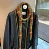 Cachecol Longo de Lã Fina com Corda Dupla de Cor Sólida para Mulheres Design de Nicho Estilo Coreano Atmosfera Fashionável Cachecol Baguete Tricotado