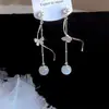 Pendientes de mariposa de circón estilo ins coreano, pendientes de borla de ojo de gato a la moda y lujosos, pendientes delicados y sofisticados