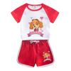 Traje de verano para niñas del equipo Wang Wang de manga corta 2023 nuevo verano camiseta de algodón para niños shorts conjunto deportivo de dos piezas