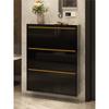 Gabinete para Zapatos Ultradelgado Hogareño Entrada Giratorio con Taburete Desinfección Gran Capacidad Almacenamiento Puerta Esmaltada Gabinete Estrecho Trasero Integrado