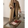 Ahora el Modelo Nuevo de Invierno 2026 Diseñador Coreano Hanjo Estilo Bata de Baño Solapa Lana Larga Abrigo de Lana