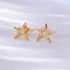 Pendientes Populares de Estrella de Mar Transfronterizos para Mujer, Circonita Microincrustada, Personalizados, Sencillos, Compactos, Versátiles, Elegantes, Pendientes de Lujo Ligero