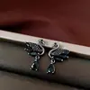 Pendientes Colgantes de Cisne con Zirconia y Forma de Gota de Agua Aguja de Plata, Sensación de Lujo Ligero y Gama Alta, Pendientes Exquisitos Versátiles con un Diseño Único
