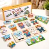 Juguetes Educativos de Madera para Educación Temprana Infantil Transfronterizos, Apilamiento de Animales y Entrenamiento de Equilibrio, Juego de Apilar Bloques Altos