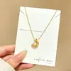 Nuevo Producto, Collar de Acero de Titanio con Incrustaciones de Diamantes en Forma de Luna para Mujer, Cadena de Clavícula de Moda de Gama Alta de Nicho, Accesorio Versátil y Elegante