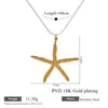Collar con colgante de estrella de mar vintage europeo y americano, cadena para la clavícula de acero de titanio simple y versátil personalizada, accesorios de joyería de nicho para mujer al por mayor