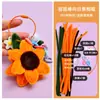 Adorno de Marco de Fotos de Girasol con Palo Retorcido Kit de Materiales Hechos a Mano DIY Paquete Tejido Tradicional Pequeño Regalo