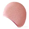 Touca de Natação de Silicone Bolha Impermeável para Adultos, Tamanho Ampliado, Não Apertada, Protetora de Orelhas para Mulheres com Cabelo Longo, Atacado