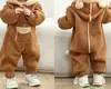 Ropa de Invierno para Bebé y Niños Estilo Coreano Mameluco de Terciopelo Todo en Uno para Bebé Mameluco Grueso Solapa Harem Mameluco de Terciopelo para Bebé
